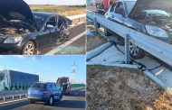Accident cu trei autoturisme pe DEx12. Victimă încarcerară