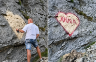 Poliția și Garda de Mediu, pe urmele bărbatului care a desenat cu spray pe o stâncă de pe Transfăgărășan