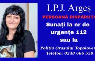 O femeie de 56 de ani din Topoloveni este de negăsit. Polițiștii au început căutările